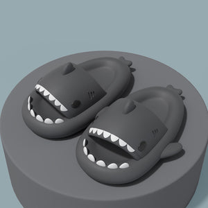 Sammie the Shark Flip Flop - Beach Slippers - Soft, waterproof and lightweight. The Linea Home - Kawaii Homeware - Home Apparel Collection - Volcanic Grey Shark
