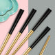 Stainless Steel Chopstick Set - The Linea Home - Set of 4 - Black and Gold - Classic