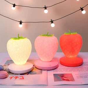 Strawberry Night LIght - The Linea Home - Kawaii Homeware - Bedroom/ Study Room accessories - 3 colours