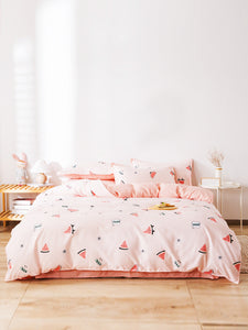 Watermelon Bed Linen Set - The Linea Home - Bedding, Duvet Cover, Pillowcase - Kawaii - Pink