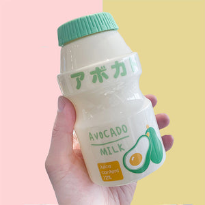 Yakult Water Bottle - The Linea Home - Recyclable Kawaii Water Bottle - Opague Avocado Green