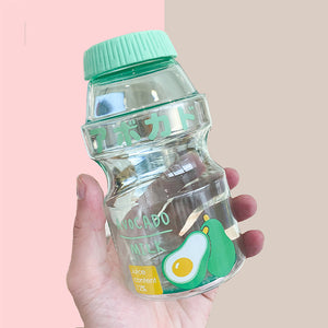 Yakult Water Bottle - The Linea Home - Recyclable Kawaii Water Bottle - Transparent Avocado Green